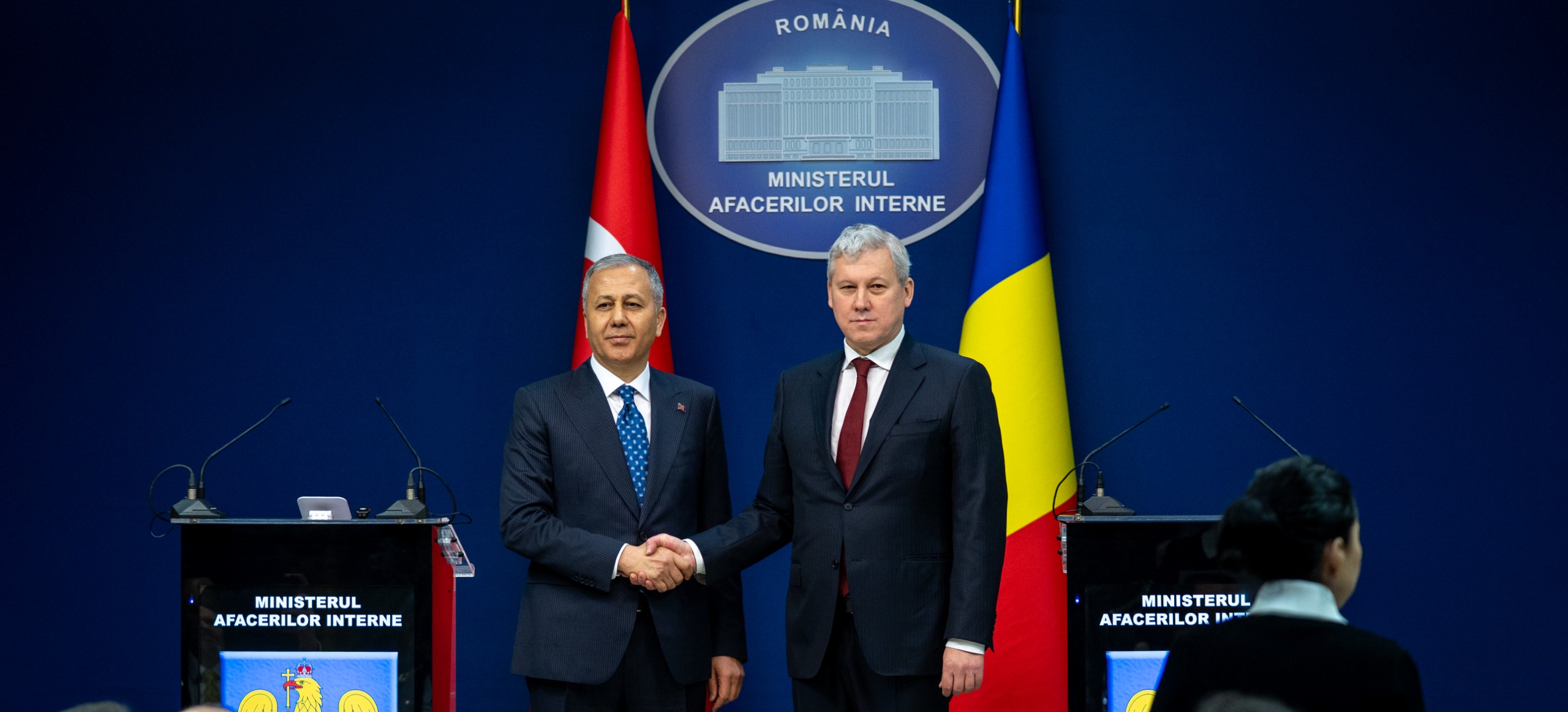 Întâlnire de lucru a viceprim-ministrului, ministrul afacerilor interne, Cătălin Predoiu cu ministrul de interne al Republicii Turcia, Ali Yerlikaya, la București